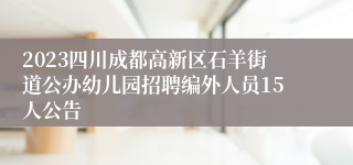 2023四川成都高新区石羊街道公办幼儿园招聘编外人员15人公告
