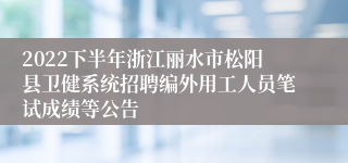 2022下半年浙江丽水市松阳县卫健系统招聘编外用工人员笔试成绩等公告