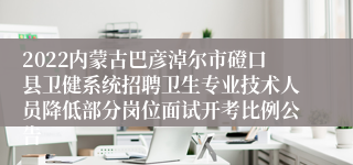 2022内蒙古巴彦淖尔市磴口县卫健系统招聘卫生专业技术人员降低部分岗位面试开考比例公告