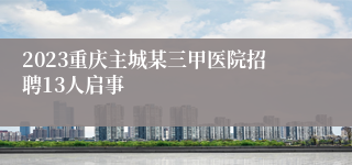 2023重庆主城某三甲医院招聘13人启事