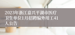 2023年浙江嘉兴平湖市医疗卫生单位1月招聘编外用工41人公告