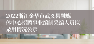 2022浙江金华市武义县融媒体中心招聘事业编制采编人员拟录用情况公示