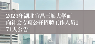 2023年湖北宜昌三峡大学面向社会专项公开招聘工作人员171人公告