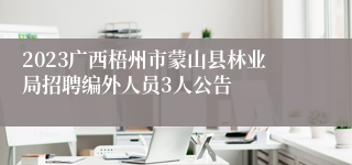 2023广西梧州市蒙山县林业局招聘编外人员3人公告