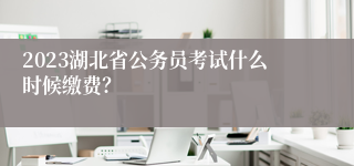 2023湖北省公务员考试什么时候缴费？