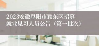 2023安徽阜阳市颍东区招募就业见习人员公告（第一批次）