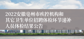 2022安徽亳州市疾控机构和其它卫生单位招聘体检环节递补人员体检结果公告