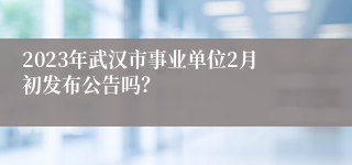 2023年武汉市事业单位2月初发布公告吗？