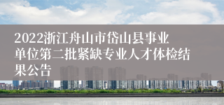 2022浙江舟山市岱山县事业单位第二批紧缺专业人才体检结果公告