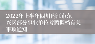 2022年上半年四川内江市东兴区部分事业单位考聘调档有关事项通知