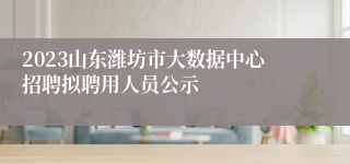 2023山东潍坊市大数据中心招聘拟聘用人员公示