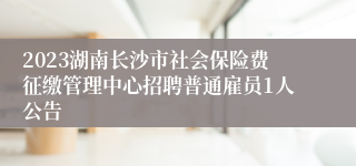 2023湖南长沙市社会保险费征缴管理中心招聘普通雇员1人公告