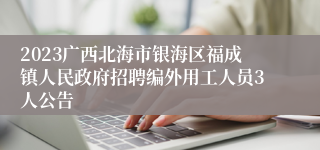 2023广西北海市银海区福成镇人民政府招聘编外用工人员3人公告