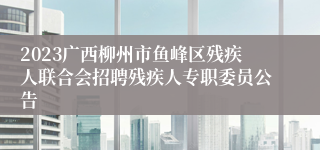 2023广西柳州市鱼峰区残疾人联合会招聘残疾人专职委员公告