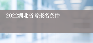 2022湖北省考报名条件