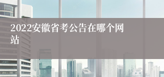 2022安徽省考公告在哪个网站