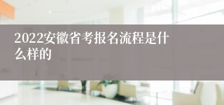 2022安徽省考报名流程是什么样的