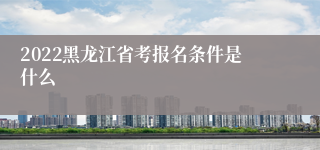 2022黑龙江省考报名条件是什么