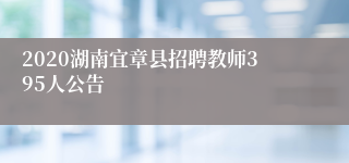 2020湖南宜章县招聘教师395人公告