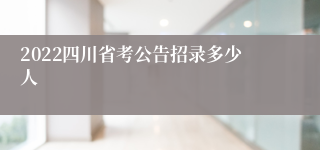 2022四川省考公告招录多少人