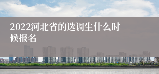 2022河北省的选调生什么时候报名