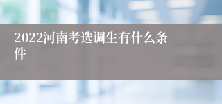 2022河南考选调生有什么条件