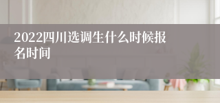 2022四川选调生什么时候报名时间