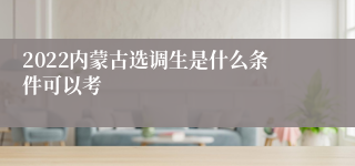 2022内蒙古选调生是什么条件可以考