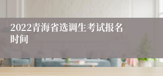 2022青海省选调生考试报名时间