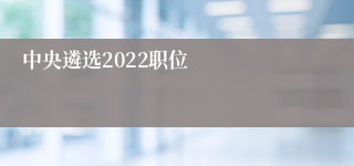 中央遴选2022职位