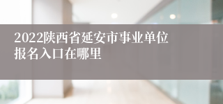 2022陕西省延安市事业单位报名入口在哪里