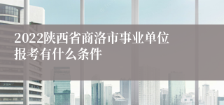 2022陕西省商洛市事业单位报考有什么条件