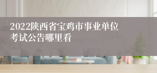 2022陕西省宝鸡市事业单位考试公告哪里看