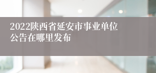 2022陕西省延安市事业单位公告在哪里发布