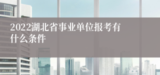 2022湖北省事业单位报考有什么条件