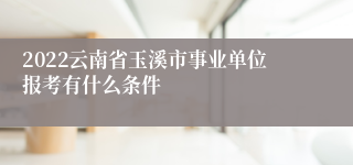 2022云南省玉溪市事业单位报考有什么条件