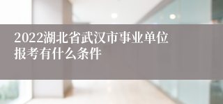 2022湖北省武汉市事业单位报考有什么条件