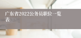 广东省2022公务员职位一览表