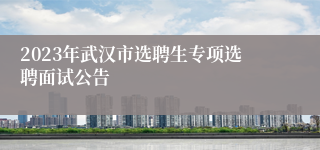 2023年武汉市选聘生专项选聘面试公告