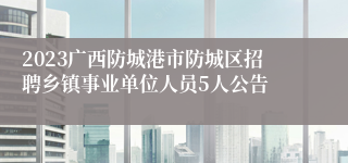 2023广西防城港市防城区招聘乡镇事业单位人员5人公告