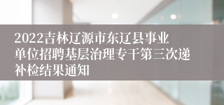 2022吉林辽源市东辽县事业单位招聘基层治理专干第三次递补检结果通知