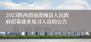 2023陕西渭南澄城县人民政府招募就业见习人员的公告