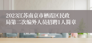 2023江苏南京市栖霞区民政局第二次编外人员招聘1人简章