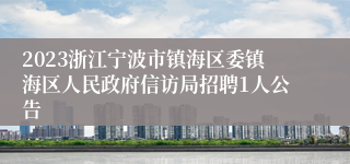 2023浙江宁波市镇海区委镇海区人民政府信访局招聘1人公告