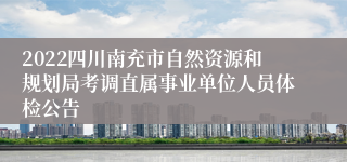 2022四川南充市自然资源和规划局考调直属事业单位人员体检公告