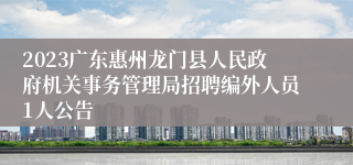 2023广东惠州龙门县人民政府机关事务管理局招聘编外人员1人公告