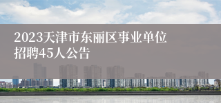 2023天津市东丽区事业单位招聘45人公告