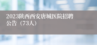 2023陕西西安唐城医院招聘公告（73人）