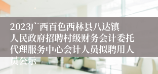 2023广西百色西林县八达镇人民政府招聘村级财务会计委托代理服务中心会计人员拟聘用人员公示