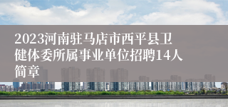 2023河南驻马店市西平县卫健体委所属事业单位招聘14人简章